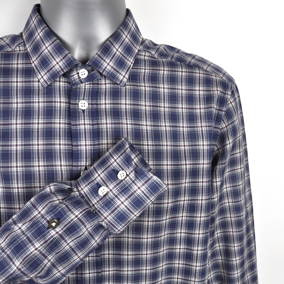 RAG & BONE Plaid Long Sleeve Shirt Men's Size 15.5 - Picture 3 of 7